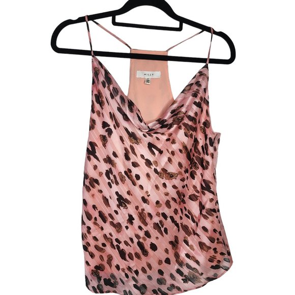 Milly top sleeveless singlet pink animal print size 10 - Picture 3 of 16